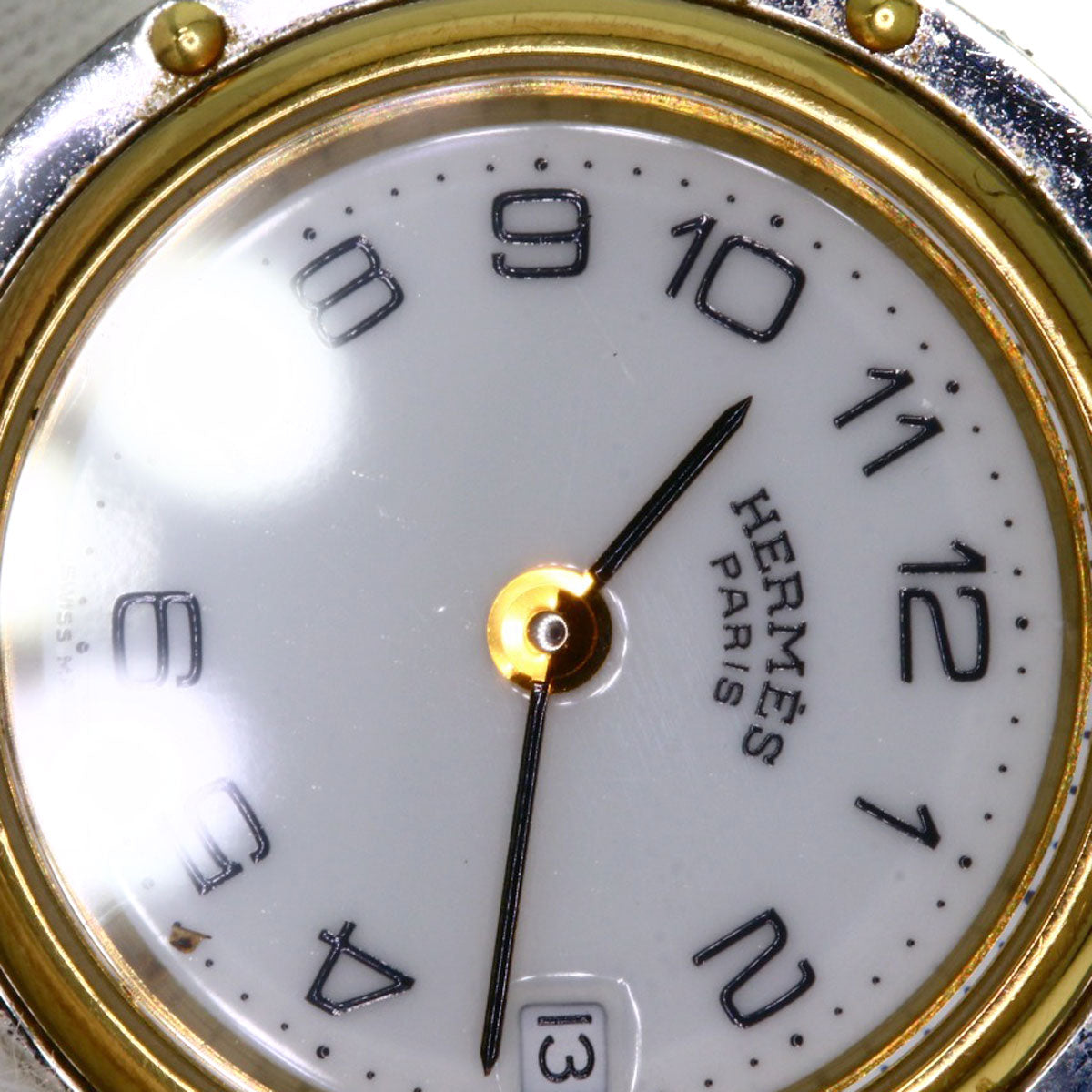 HERMES Watches Quartz Stainless Steel , SSxGP gold Clipper white dial Women Used