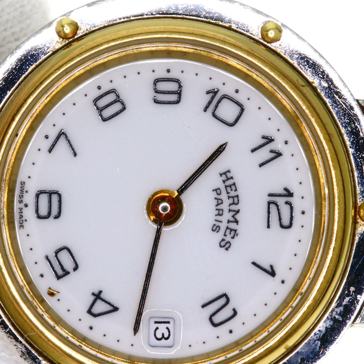 HERMES Watches Quartz Stainless Steel , SSxGP gold Clipper white dial Women Used
