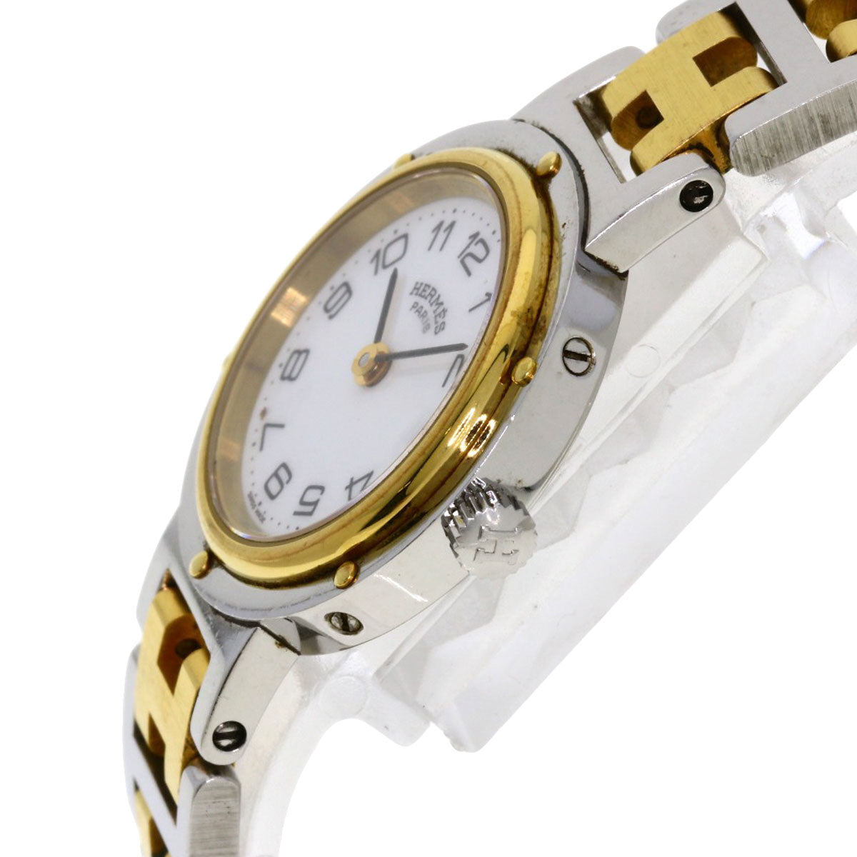 HERMES Watches Quartz Stainless Steel , SSxGP gold Clipper white dial Women Used