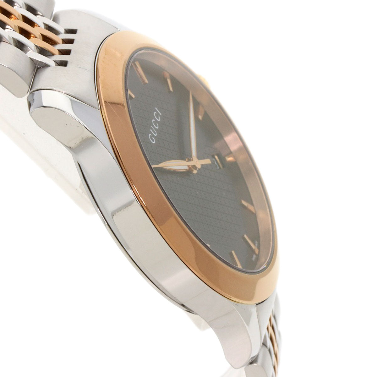 GUCCI Watches Quartz 126.4 Stainless Steel , PGP gold G timeless black dial mens Used