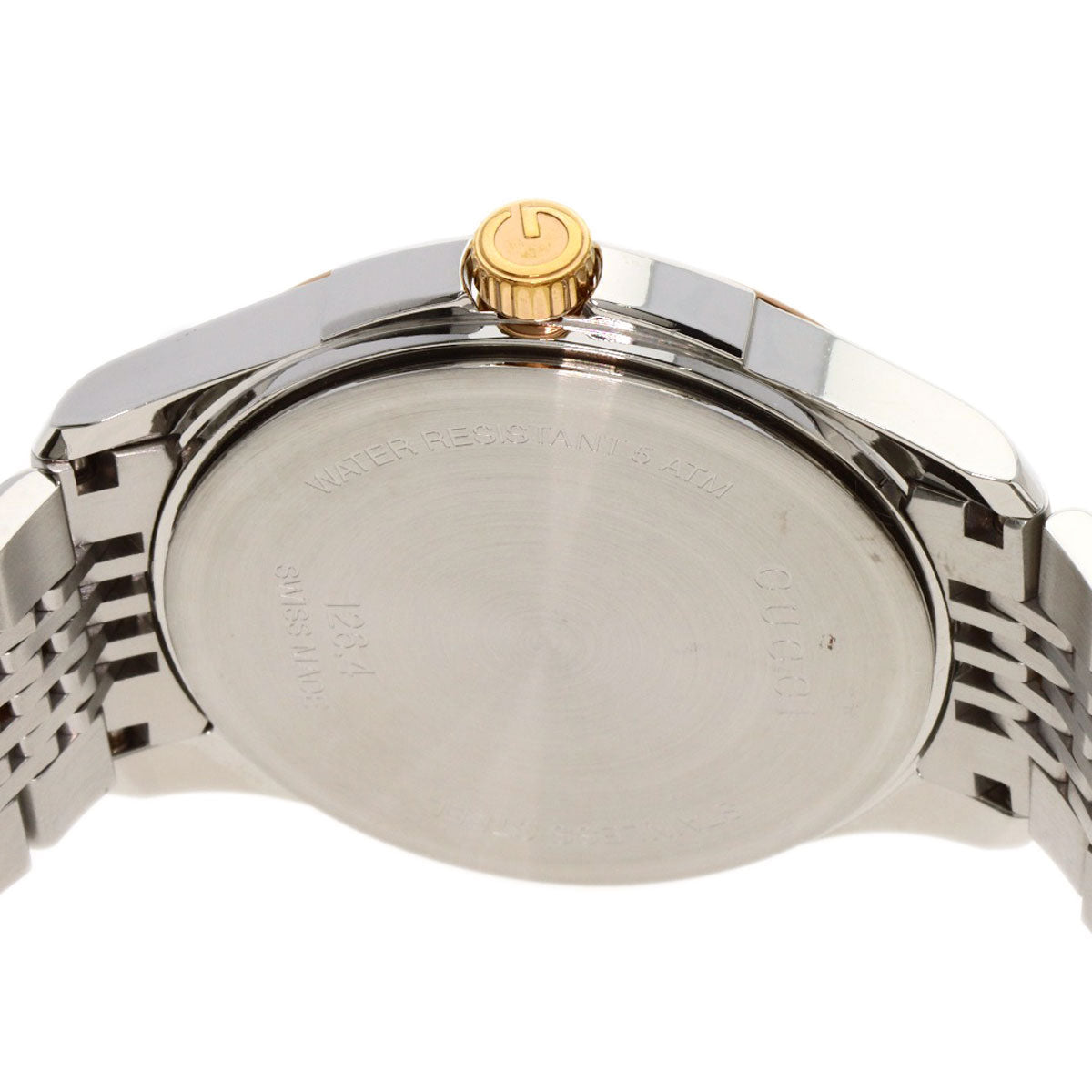GUCCI Watches Quartz 126.4 Stainless Steel , PGP gold G timeless black dial mens Used