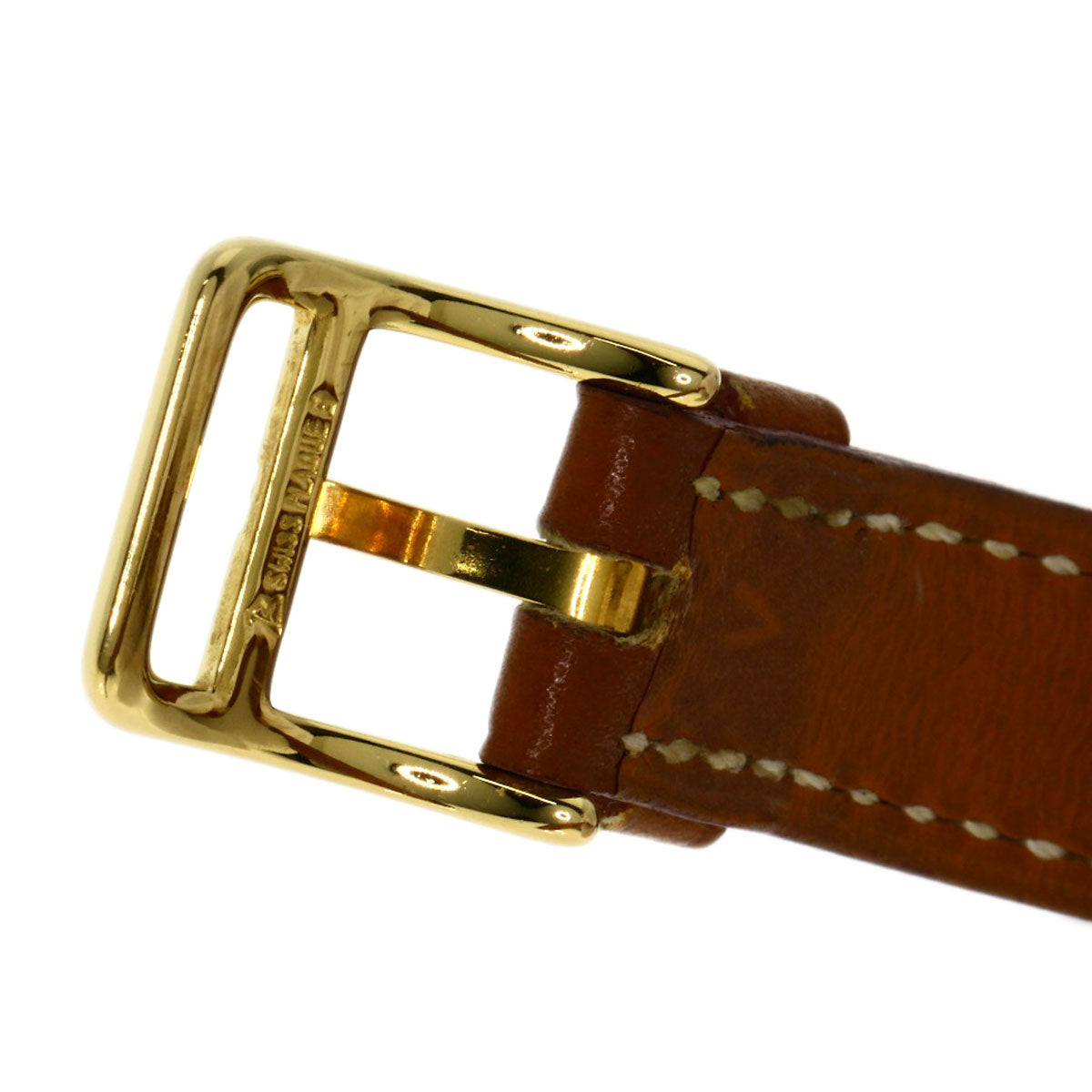 HERMES Watches Quartz Gold Plated, Leather gold Kelly watch gold dial Women Used