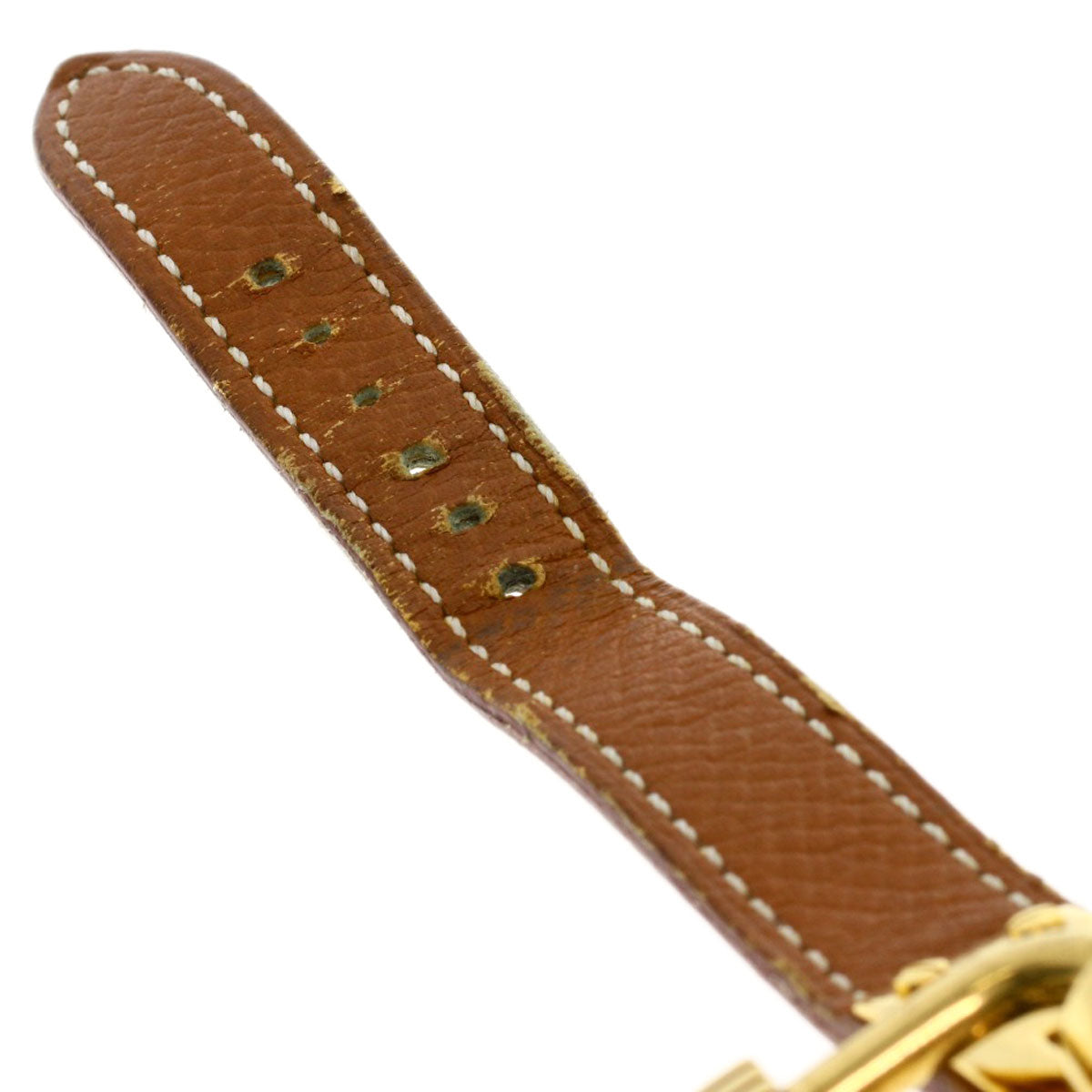 HERMES Watches Quartz Gold Plated, Leather gold Kelly watch gold dial Women Used