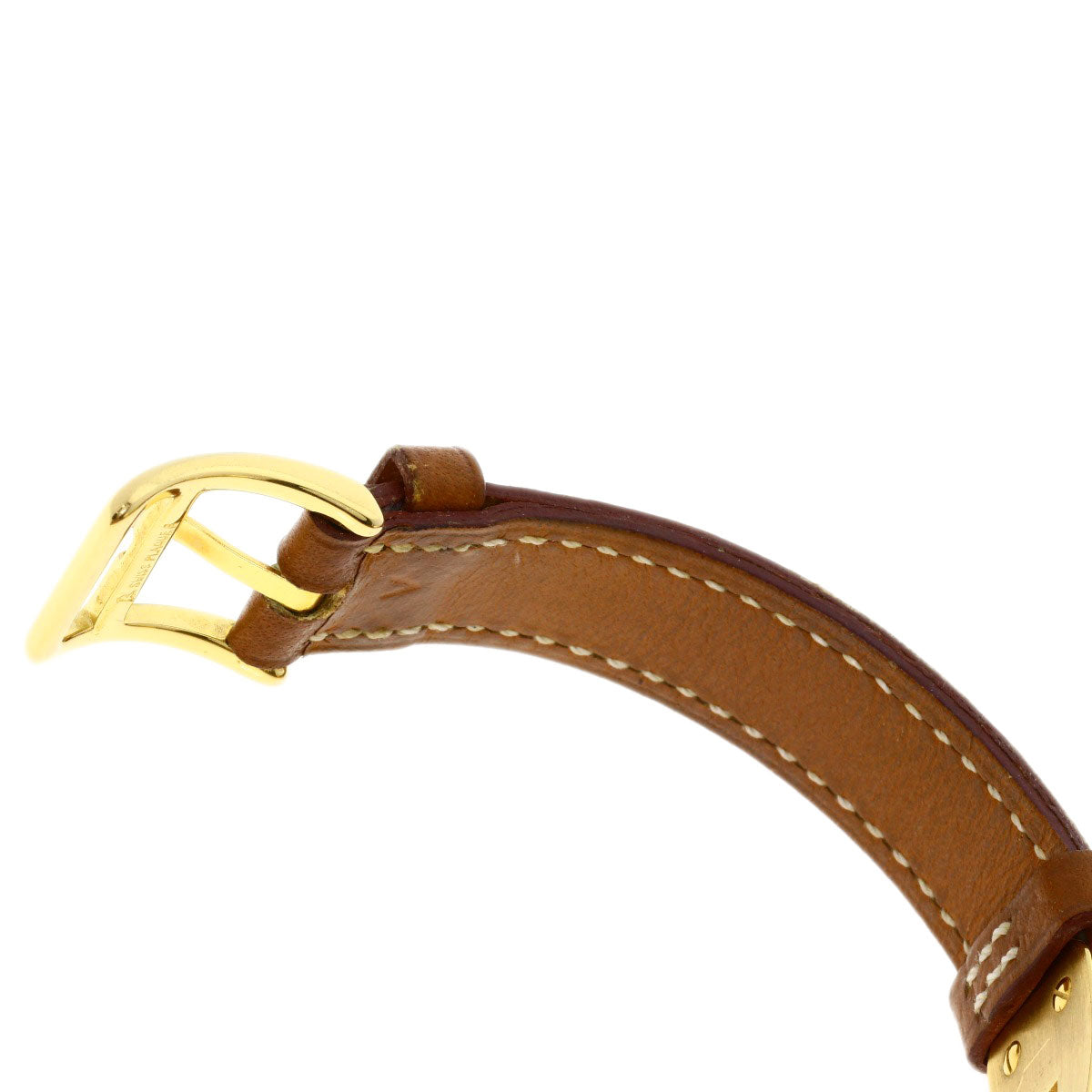 HERMES Watches Quartz Gold Plated, Leather gold Kelly watch gold dial Women Used
