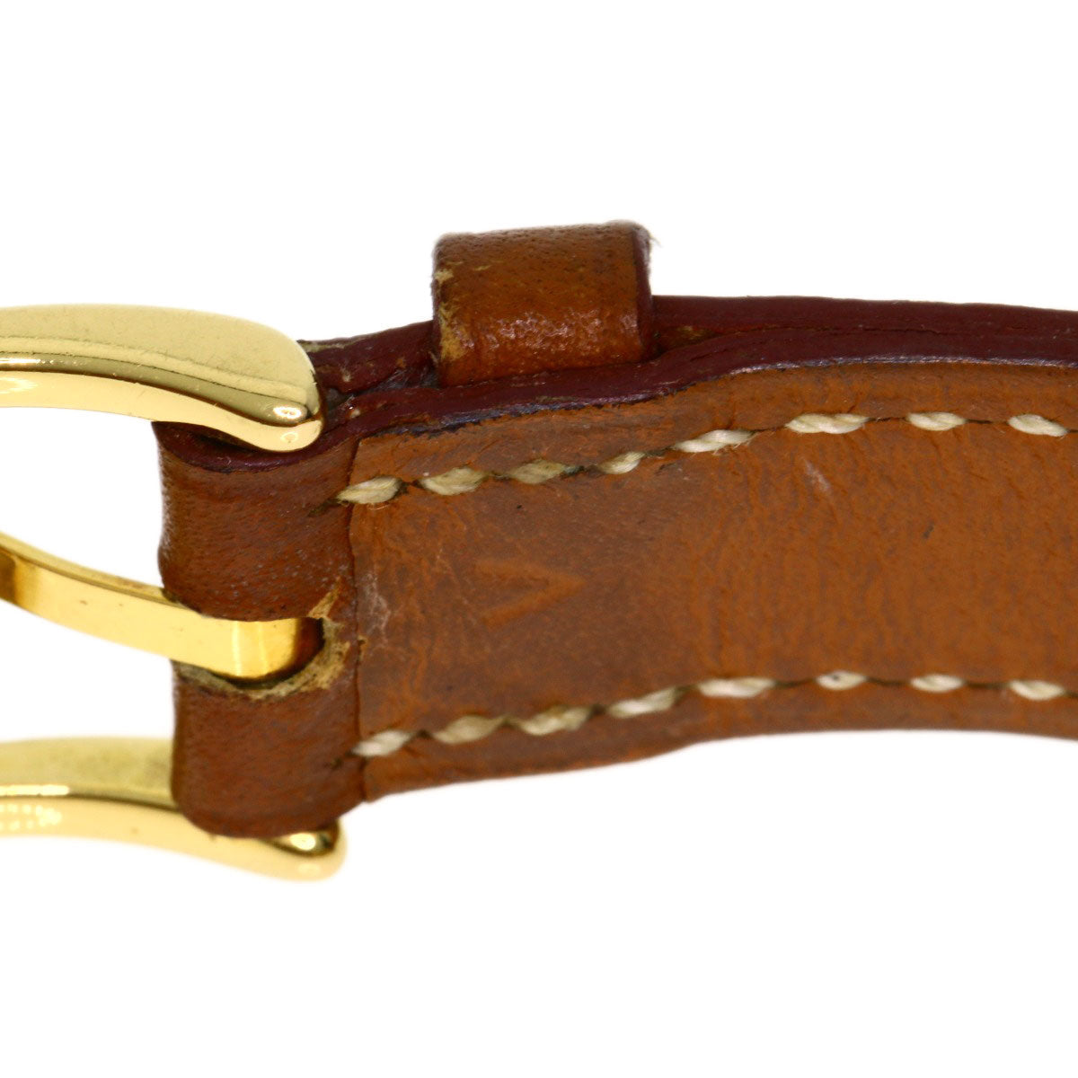 HERMES Watches Quartz Gold Plated, Leather gold Kelly watch gold dial Women Used