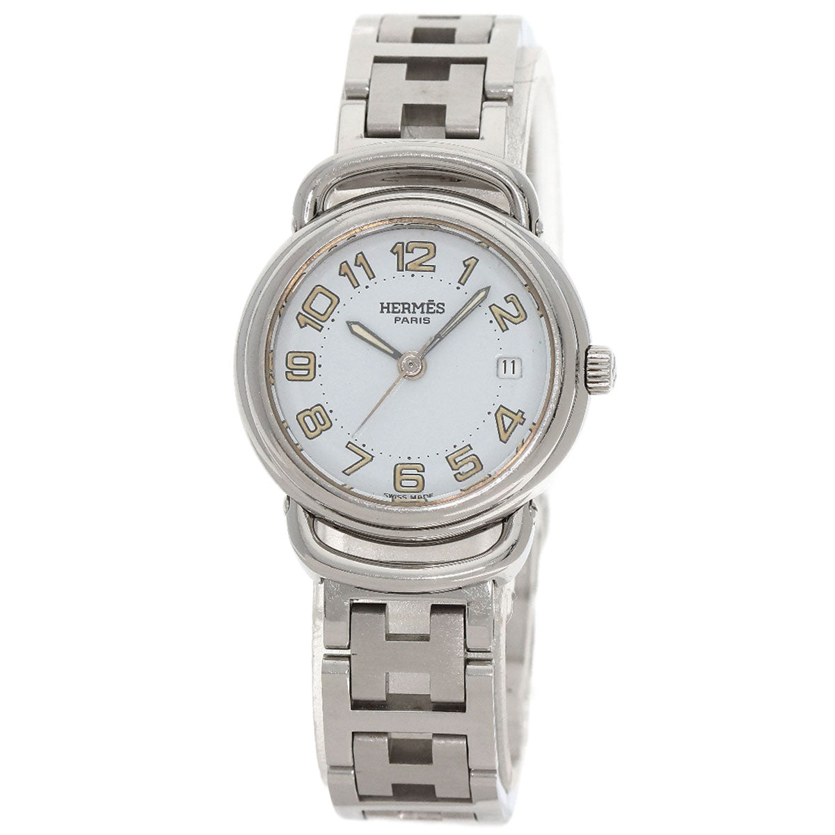 HERMES Watches Quartz PU2.210 Stainless Steel Silver Pullman white dial
