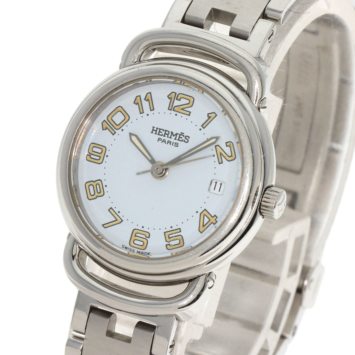 HERMES Watches Quartz PU2.210 Stainless Steel Silver Pullman white dial