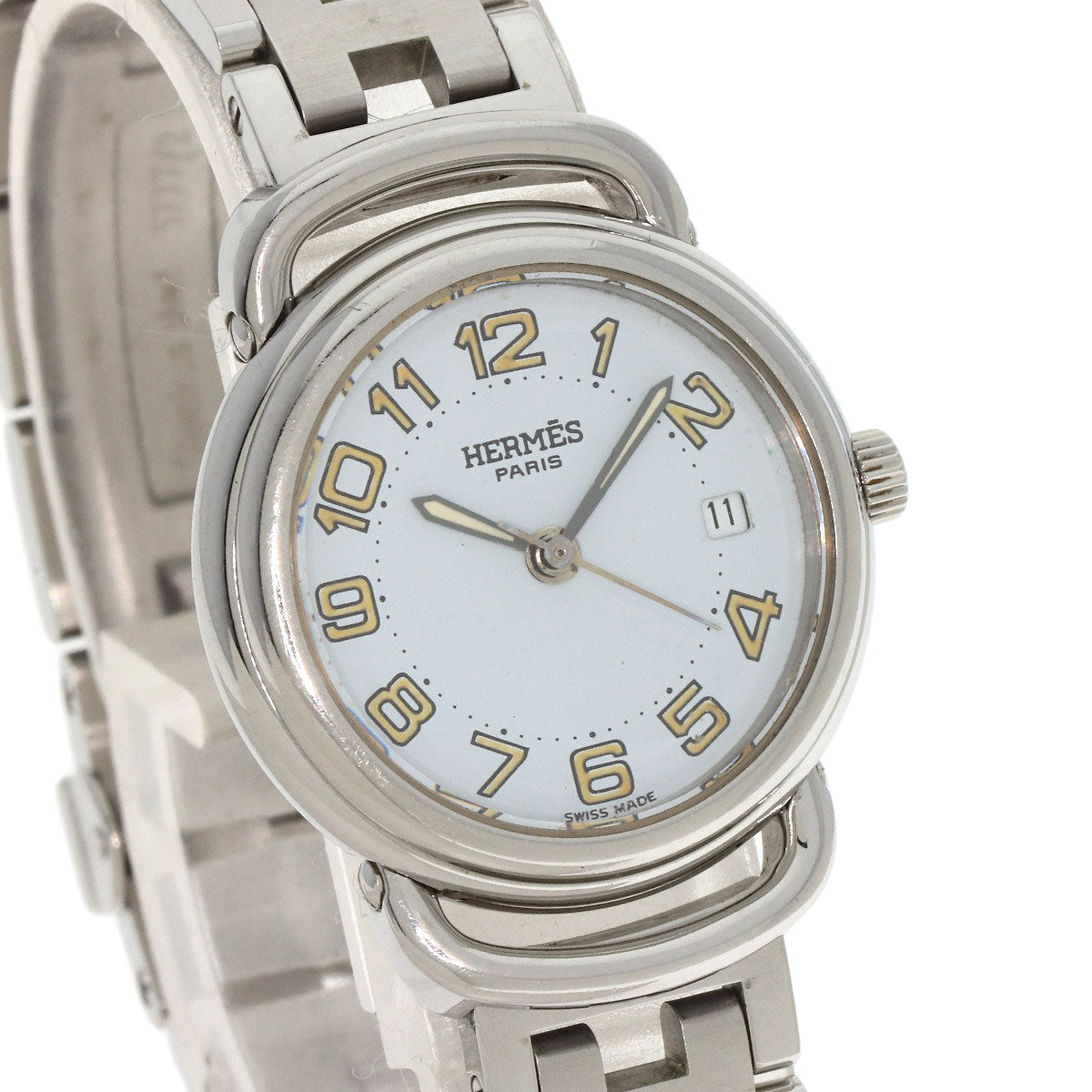 HERMES Watches Quartz PU2.210 Stainless Steel Silver Pullman white dial