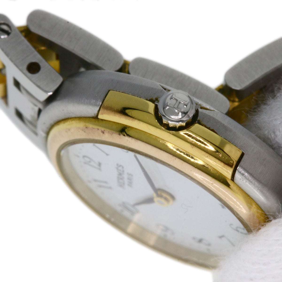 HERMES Watches Quartz Stainless Steel, Combination Silver Windsor white dial Women Used