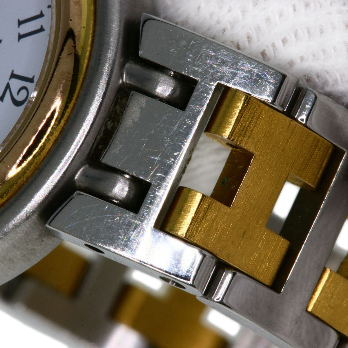 HERMES Watches Quartz Stainless Steel, Combination Silver Windsor white dial Women Used