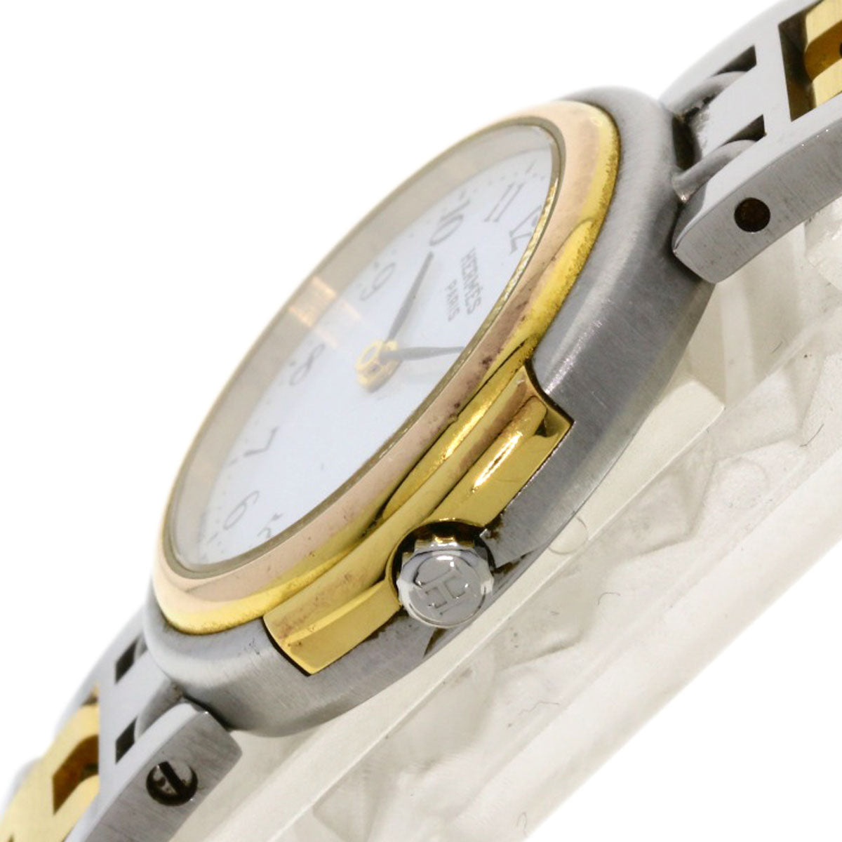HERMES Watches Quartz Stainless Steel, Combination Silver Windsor white dial Women Used