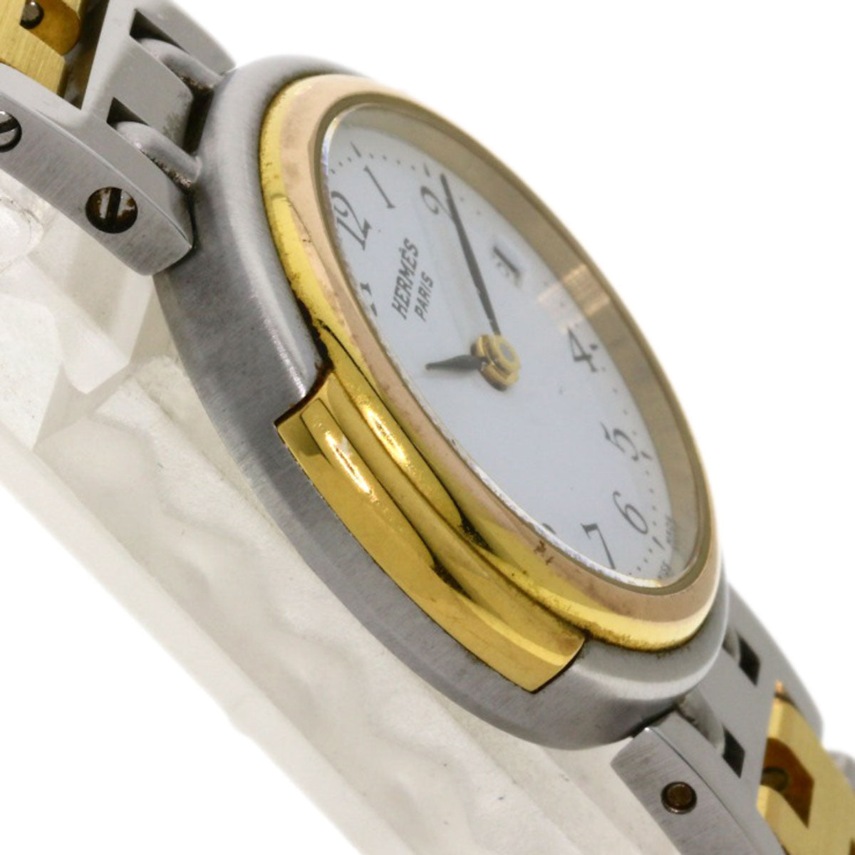 HERMES Watches Quartz Stainless Steel, Combination Silver Windsor white dial Women Used