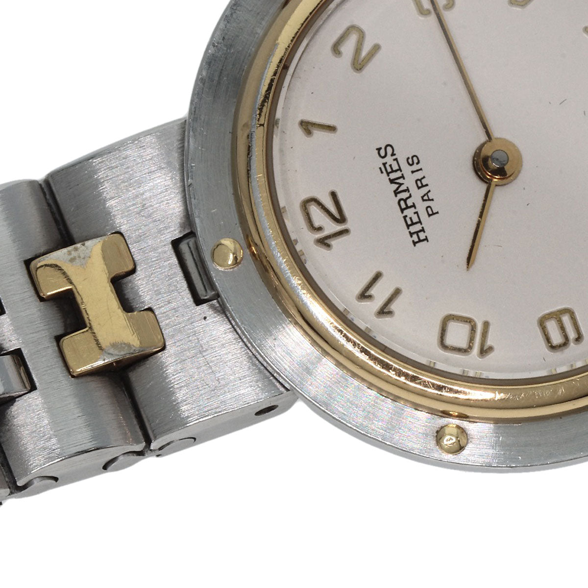 HERMES Watches Quartz Stainless Steel , SSxGP gold Olympia Ivory dial Women Used