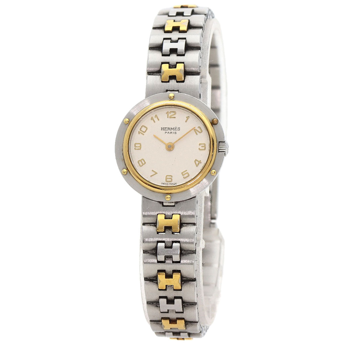 HERMES Watches Quartz Stainless Steel , SSxGP gold Olympia Ivory dial Women Used