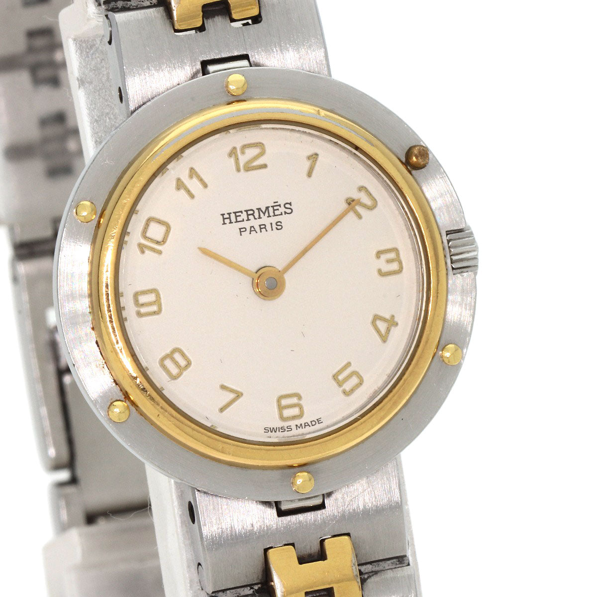 HERMES Watches Quartz Stainless Steel , SSxGP gold Olympia Ivory dial Women Used