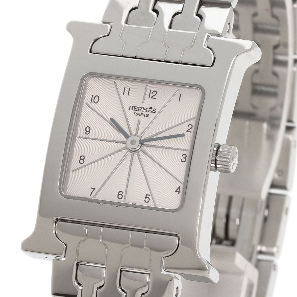 HERMES Watches Quartz HH1.210 Stainless Steel , Stainless Steel Silver H watch Silver dial Women Used