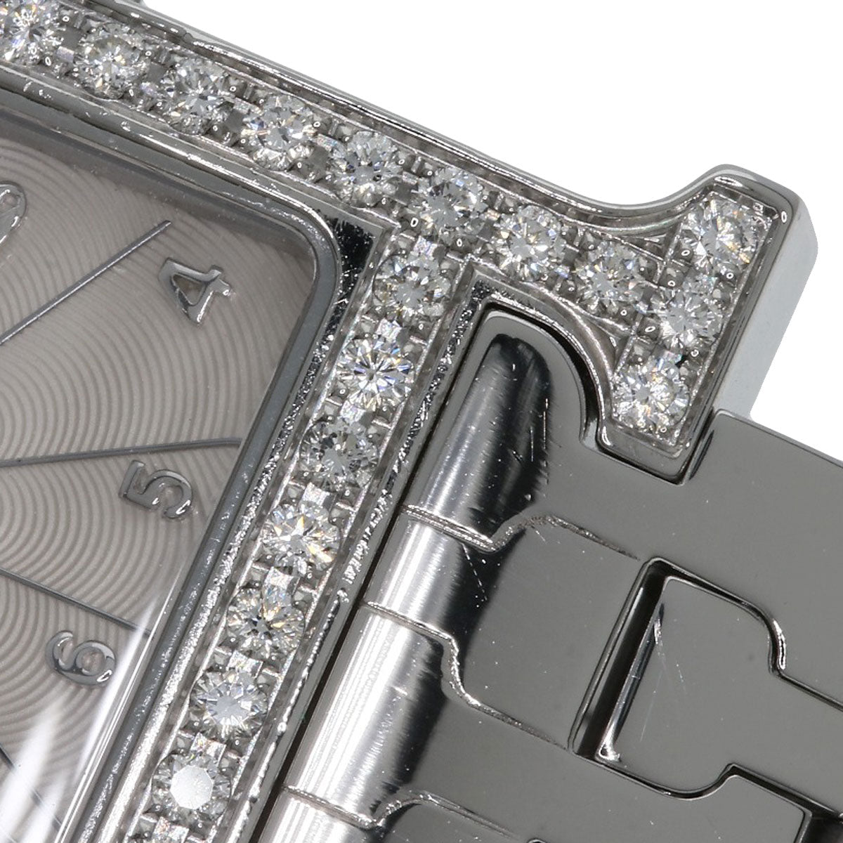 HERMES Watches Quartz HH1.230 Stainless Steel Silver H Watch Bezel Diamond Ivory dial