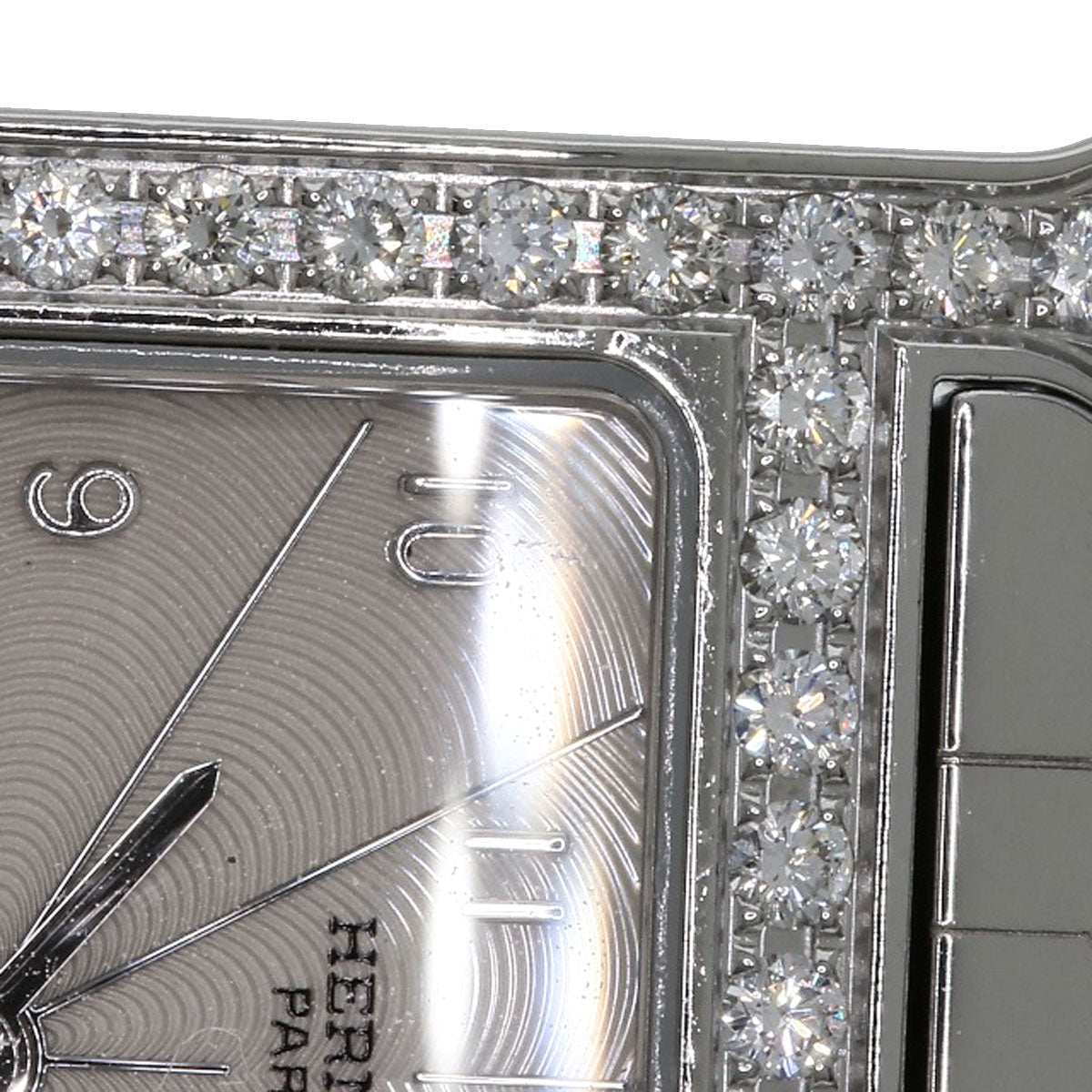 HERMES Watches Quartz HH1.230 Stainless Steel Silver H Watch Bezel Diamond Ivory dial