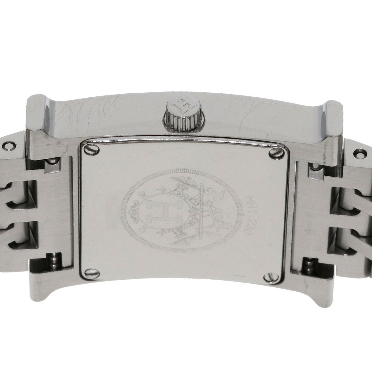 HERMES Watches Quartz HH1.230 Stainless Steel Silver H Watch Bezel Diamond Ivory dial