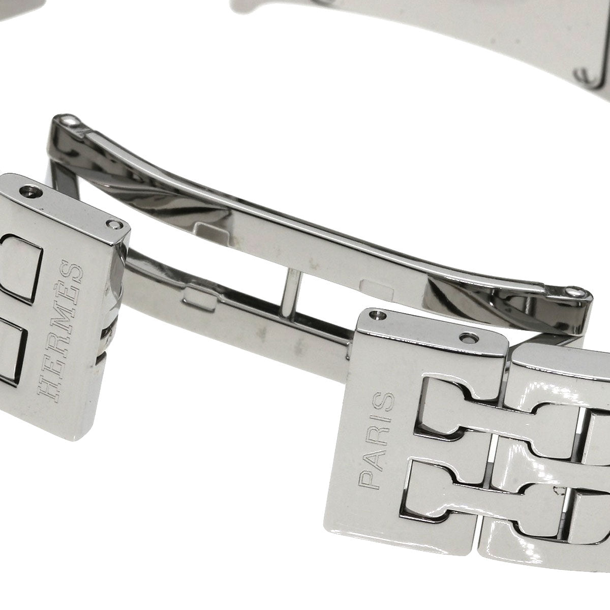 HERMES Watches Quartz HH1.230 Stainless Steel Silver H Watch Bezel Diamond Ivory dial