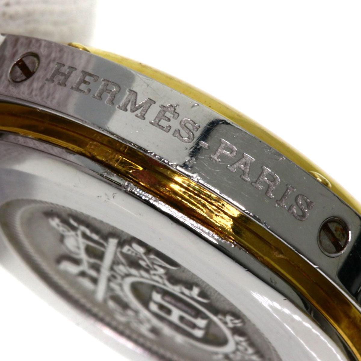 HERMES Watches Quartz CL3.240 Stainless Steel , SSxGP gold Clipper Ivory dial Women Used