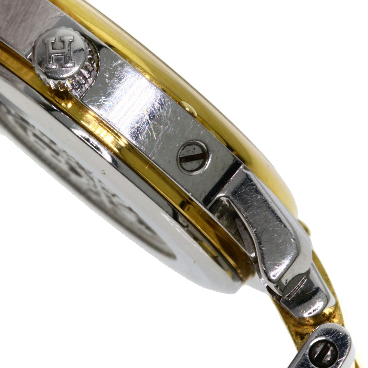 HERMES Watches Quartz CL3.240 Stainless Steel , SSxGP gold Clipper Ivory dial Women Used