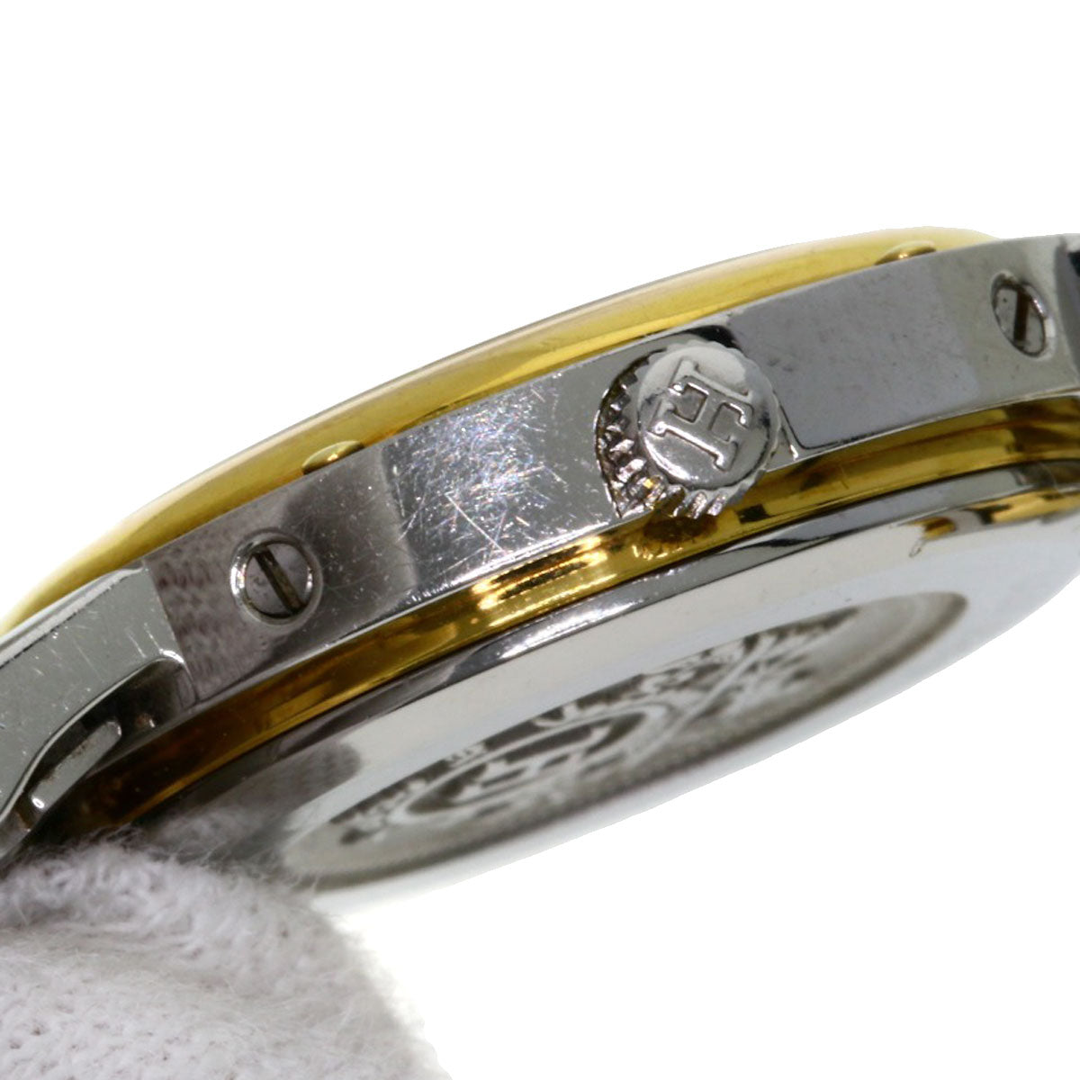 HERMES Watches Quartz CL3.240 Stainless Steel , SSxGP gold Clipper Ivory dial Women Used