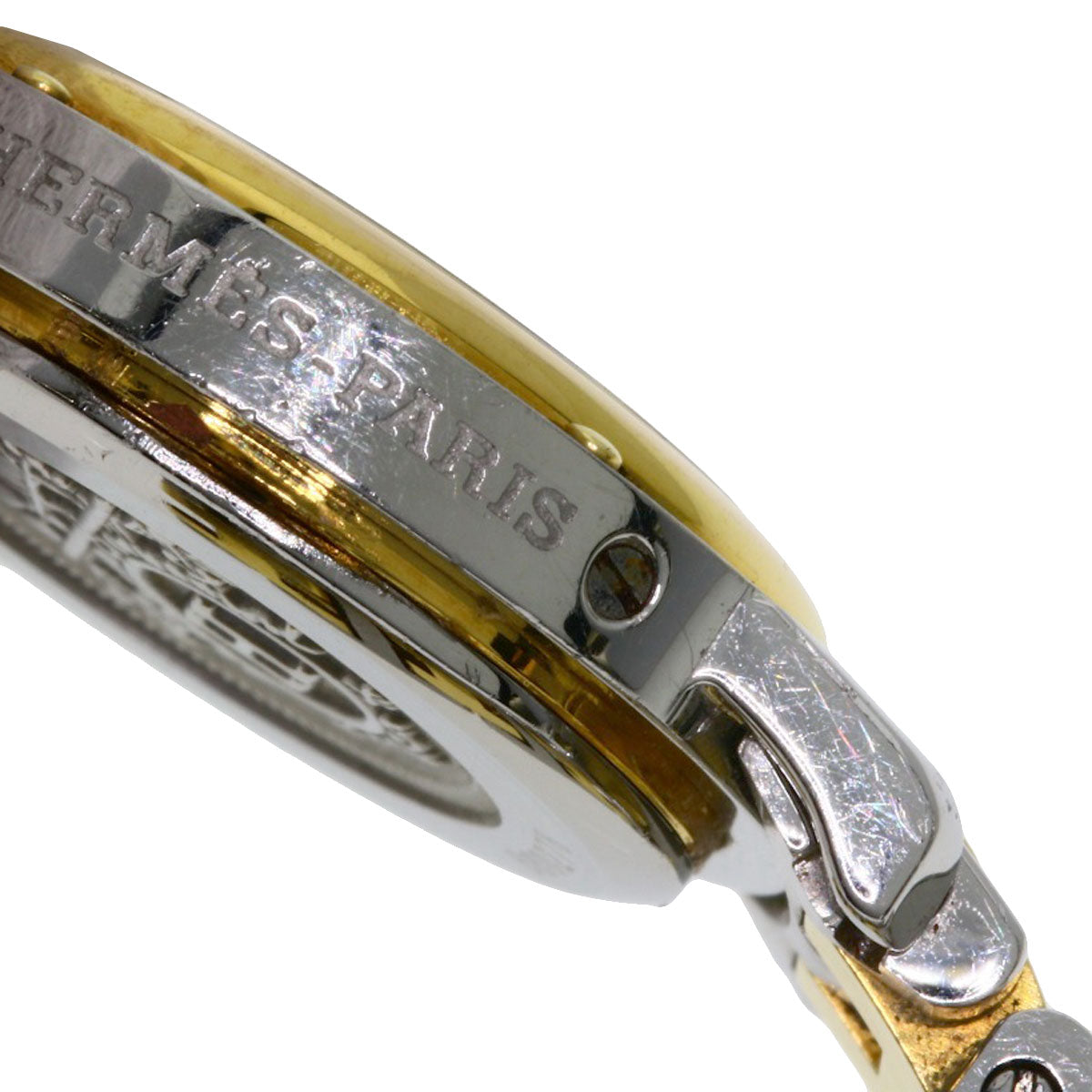 HERMES Watches Quartz CL3.240 Stainless Steel , SSxGP gold Clipper Ivory dial Women Used