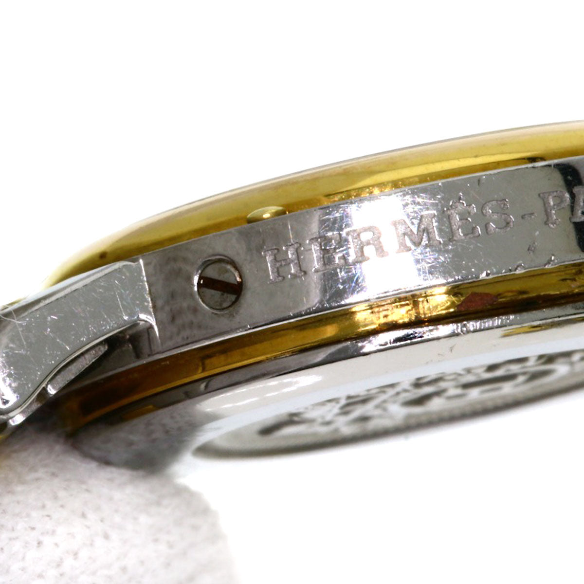 HERMES Watches Quartz CL3.240 Stainless Steel , SSxGP gold Clipper Ivory dial Women Used