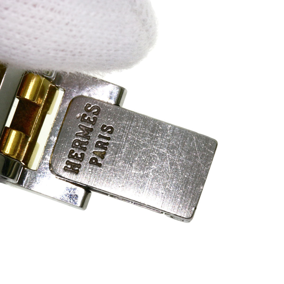 HERMES Watches Quartz CL3.240 Stainless Steel , SSxGP gold Clipper Ivory dial Women Used