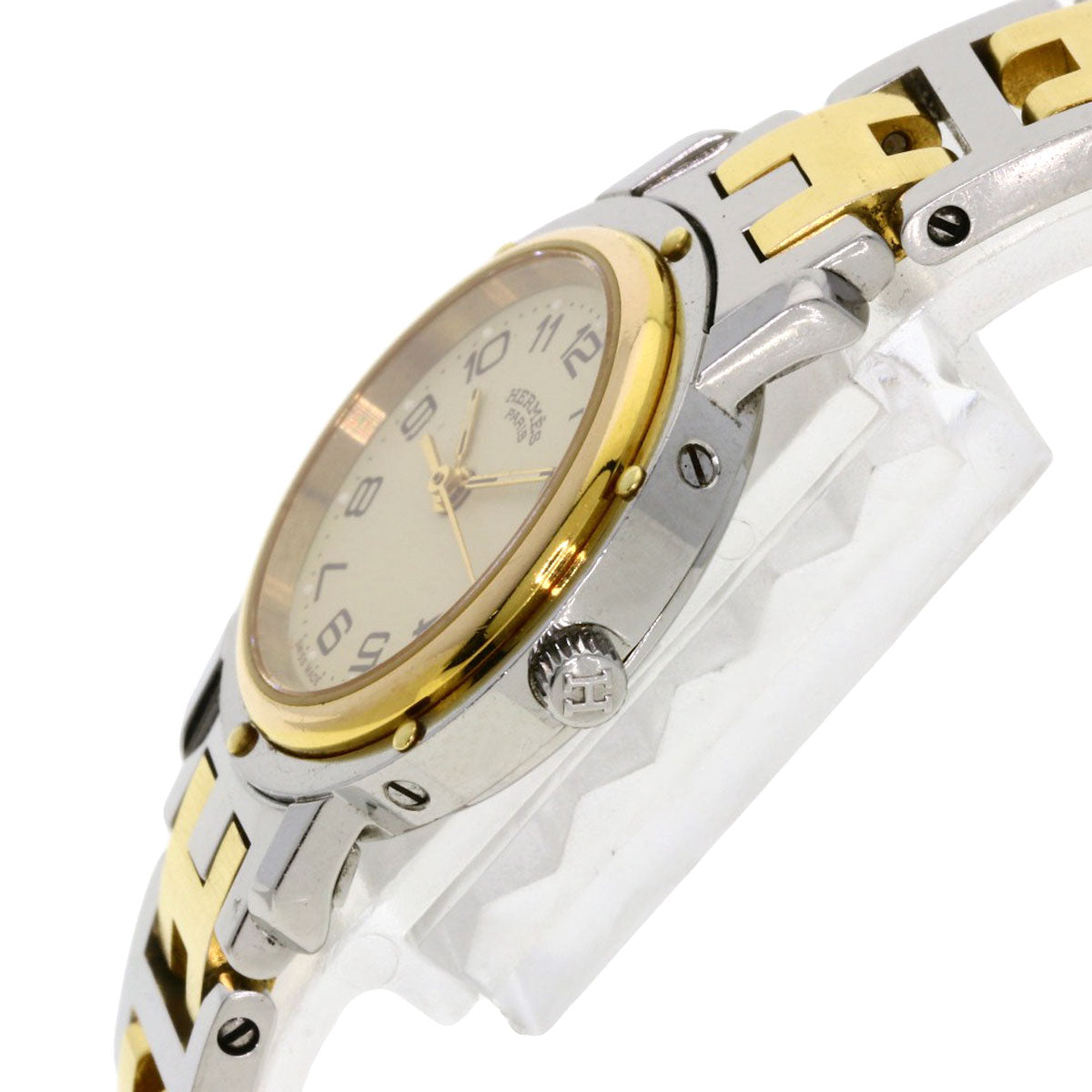 HERMES Watches Quartz CL3.240 Stainless Steel , SSxGP gold Clipper Ivory dial Women Used