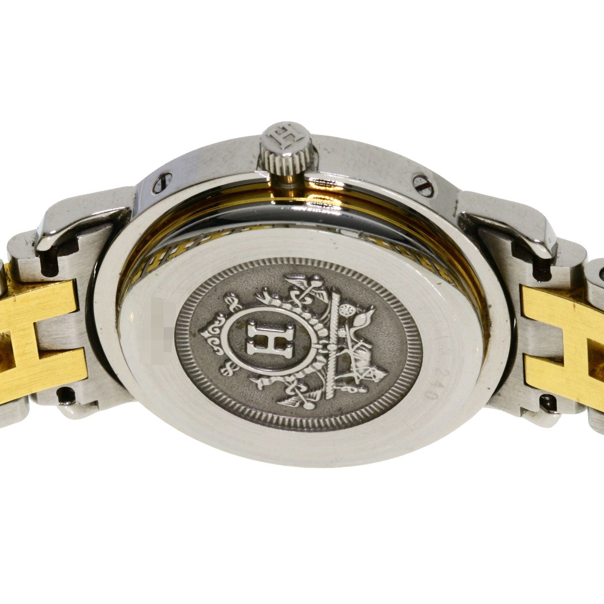 HERMES Watches Quartz CL3.240 Stainless Steel , SSxGP gold Clipper Ivory dial Women Used