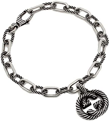 Gucci Silver Bracelet with Interlocking GG Charm