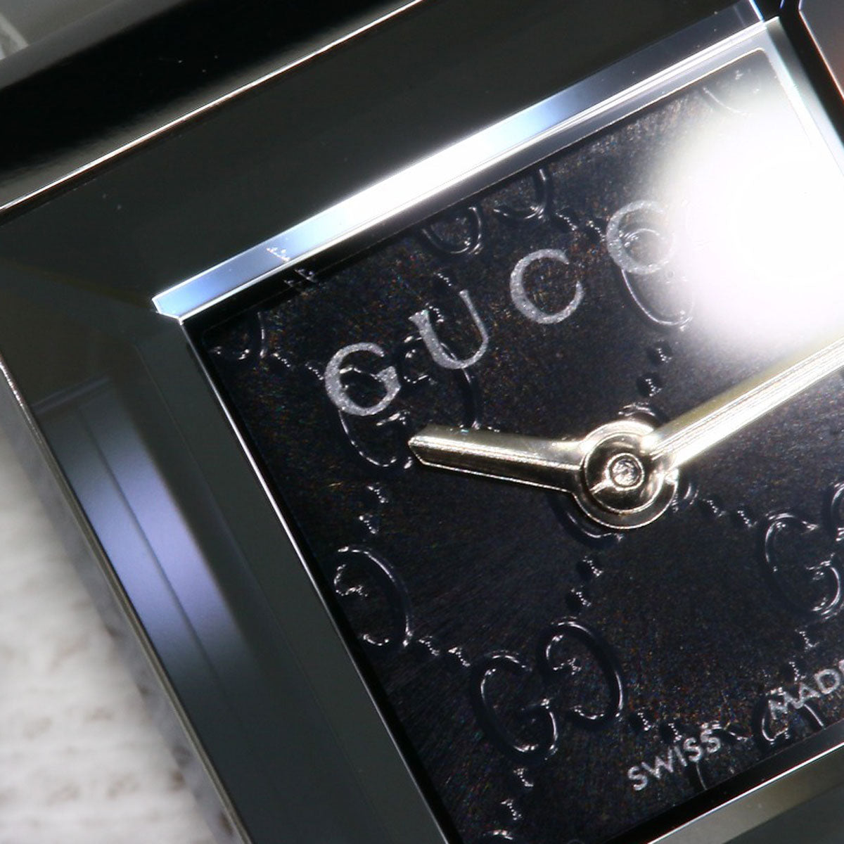 GUCCI Watches Quartz 128.5 Stainless Steel , Stainless Steel Silver Square face black dial Women Used