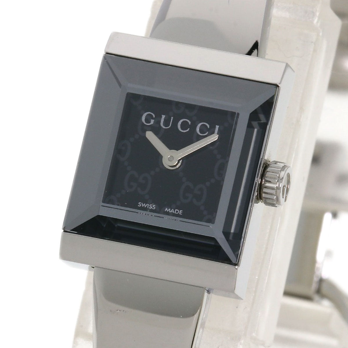 GUCCI Watches Quartz 128.5 Stainless Steel , Stainless Steel Silver Square face black dial Women Used