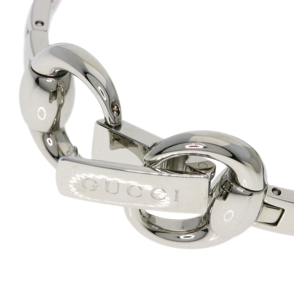 GUCCI Watches Quartz 128.5 Stainless Steel , Stainless Steel Silver Square face black dial Women Used