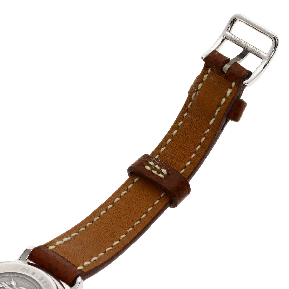 HERMES Watches Quartz CL4.220 Stainless Steel, Leather Silver Clipper white dial Women Used