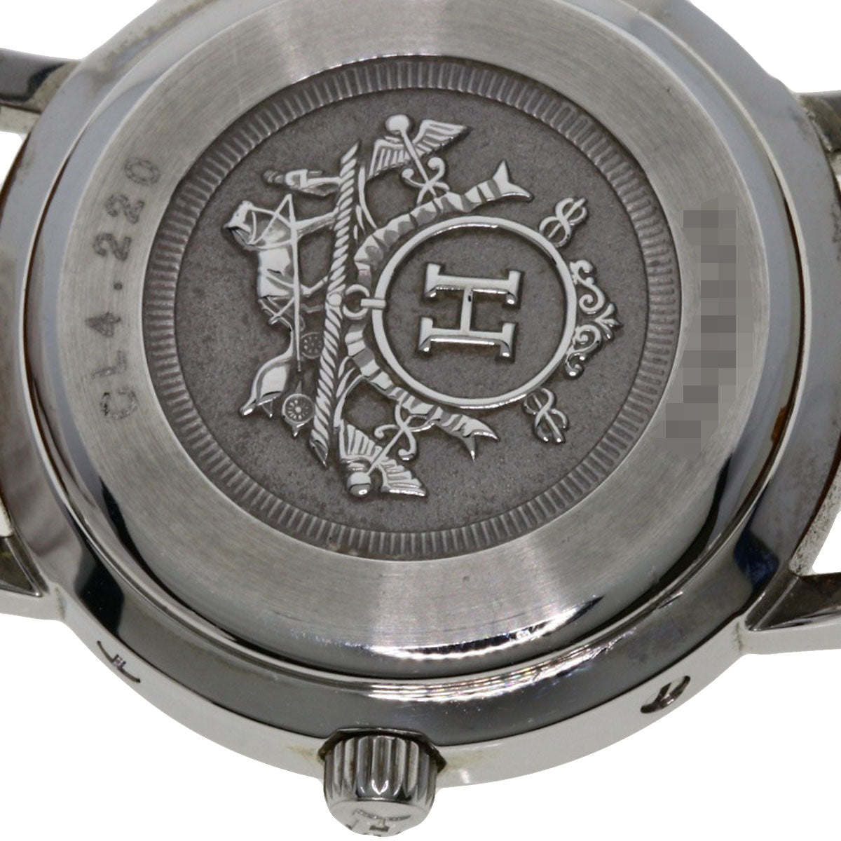 HERMES Watches Quartz CL4.220 Stainless Steel, Leather Silver Clipper white dial Women Used
