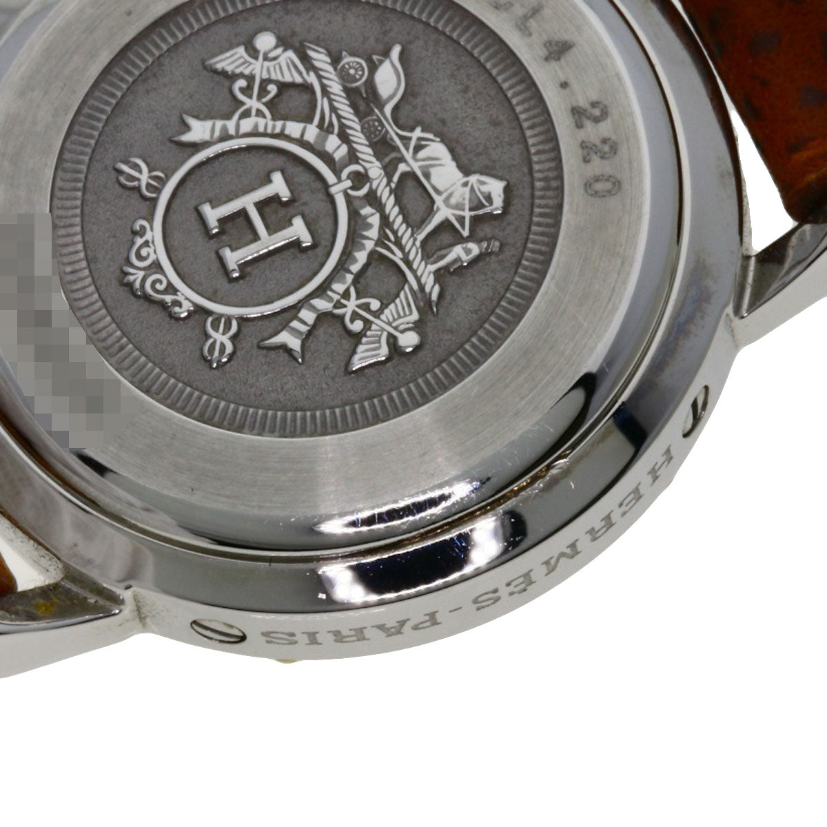 HERMES Watches Quartz CL4.220 Stainless Steel, Leather Silver Clipper white dial Women Used