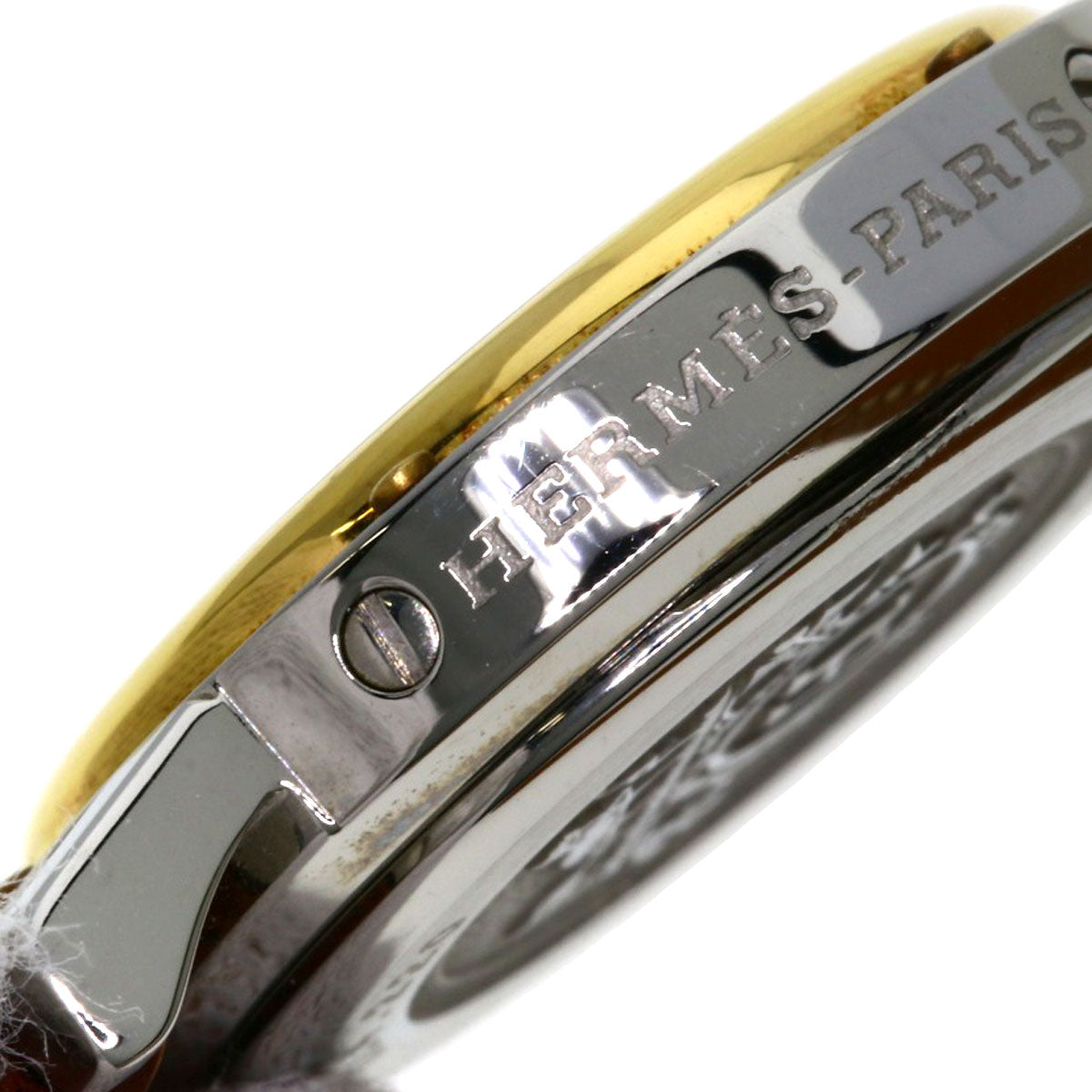 HERMES Watches Quartz CL4.220 Stainless Steel, Leather Silver Clipper white dial Women Used