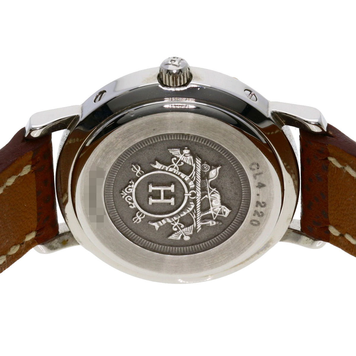 HERMES Watches Quartz CL4.220 Stainless Steel, Leather Silver Clipper white dial Women Used