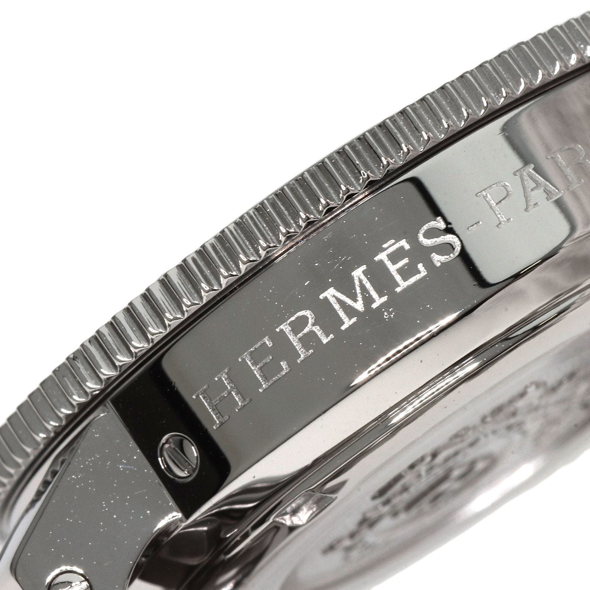 HERMES Watches Quartz CL2.310 Stainless Steel , Stainless Steel Silver Clipper Diver Chronograph black dial Women Used