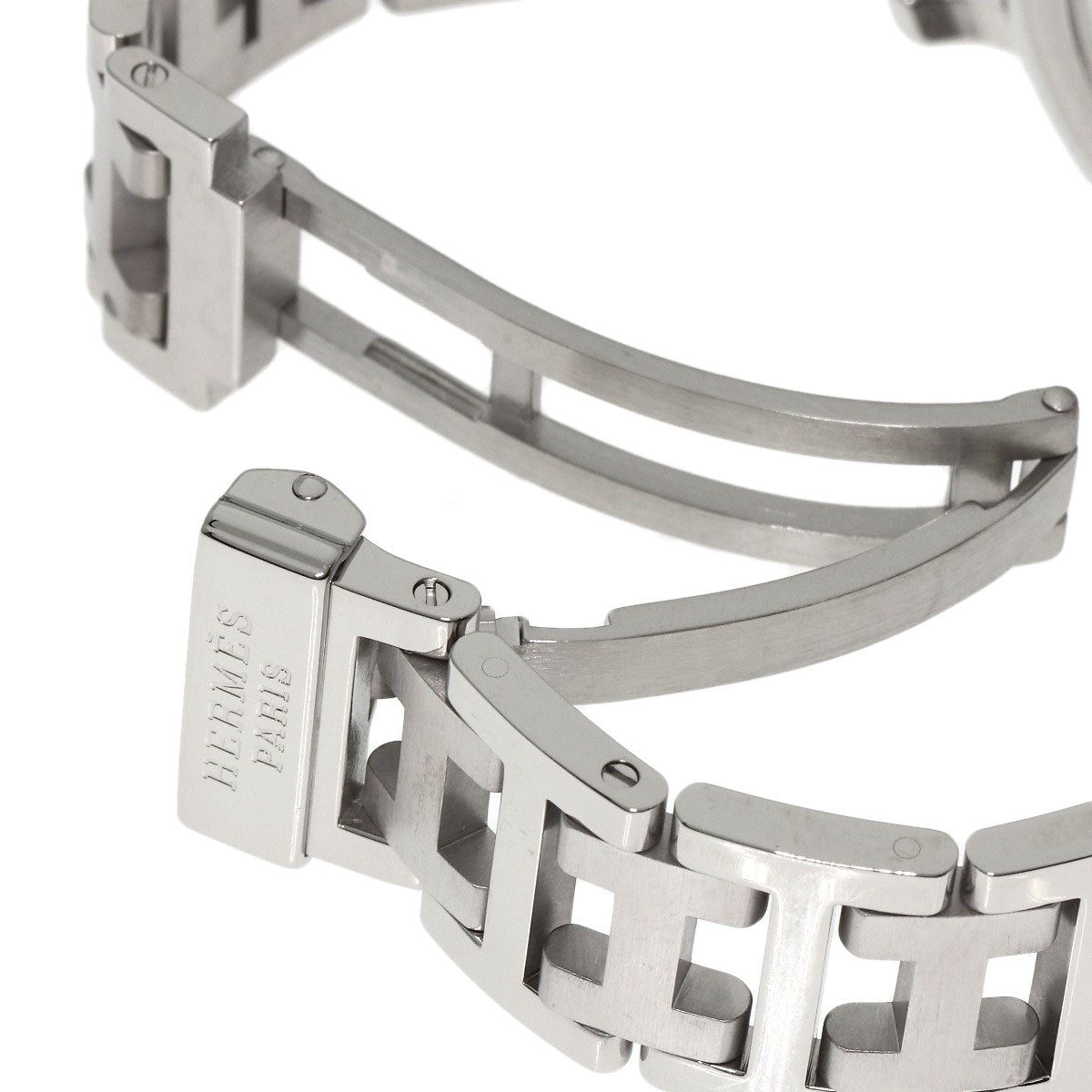 HERMES Watches Quartz CL2.310 Stainless Steel , Stainless Steel Silver Clipper Diver Chronograph black dial Women Used
