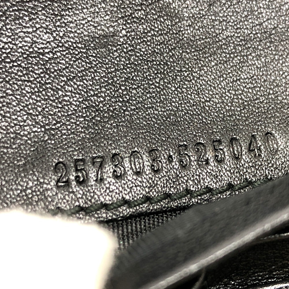 GUCCI Trifold wallet 257303 leather black Sima line GG Women Used