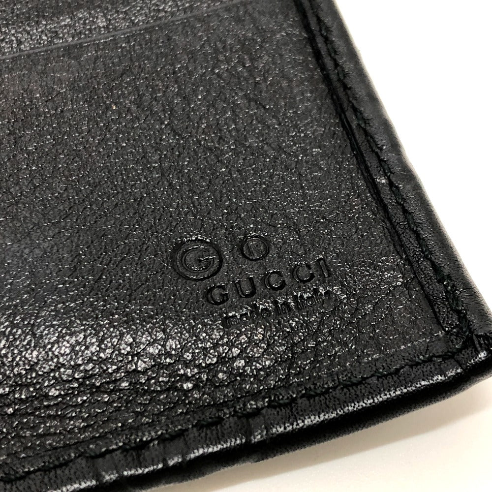 GUCCI Trifold wallet 257303 leather black Sima line GG Women Used
