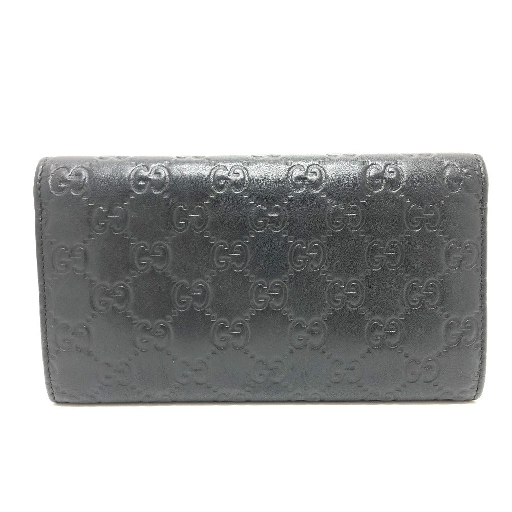 GUCCI Trifold wallet 257303 leather black Sima line GG Women Used
