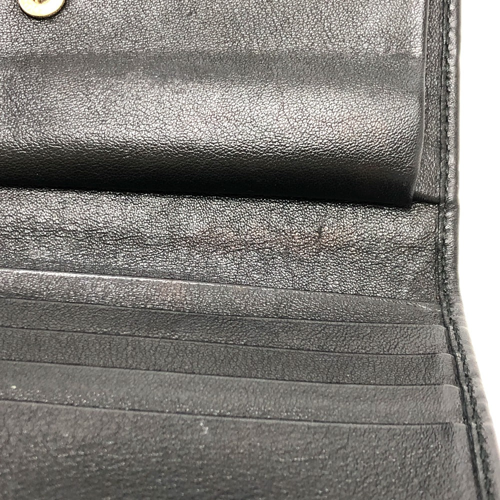 GUCCI Trifold wallet 257303 leather black Sima line GG Women Used