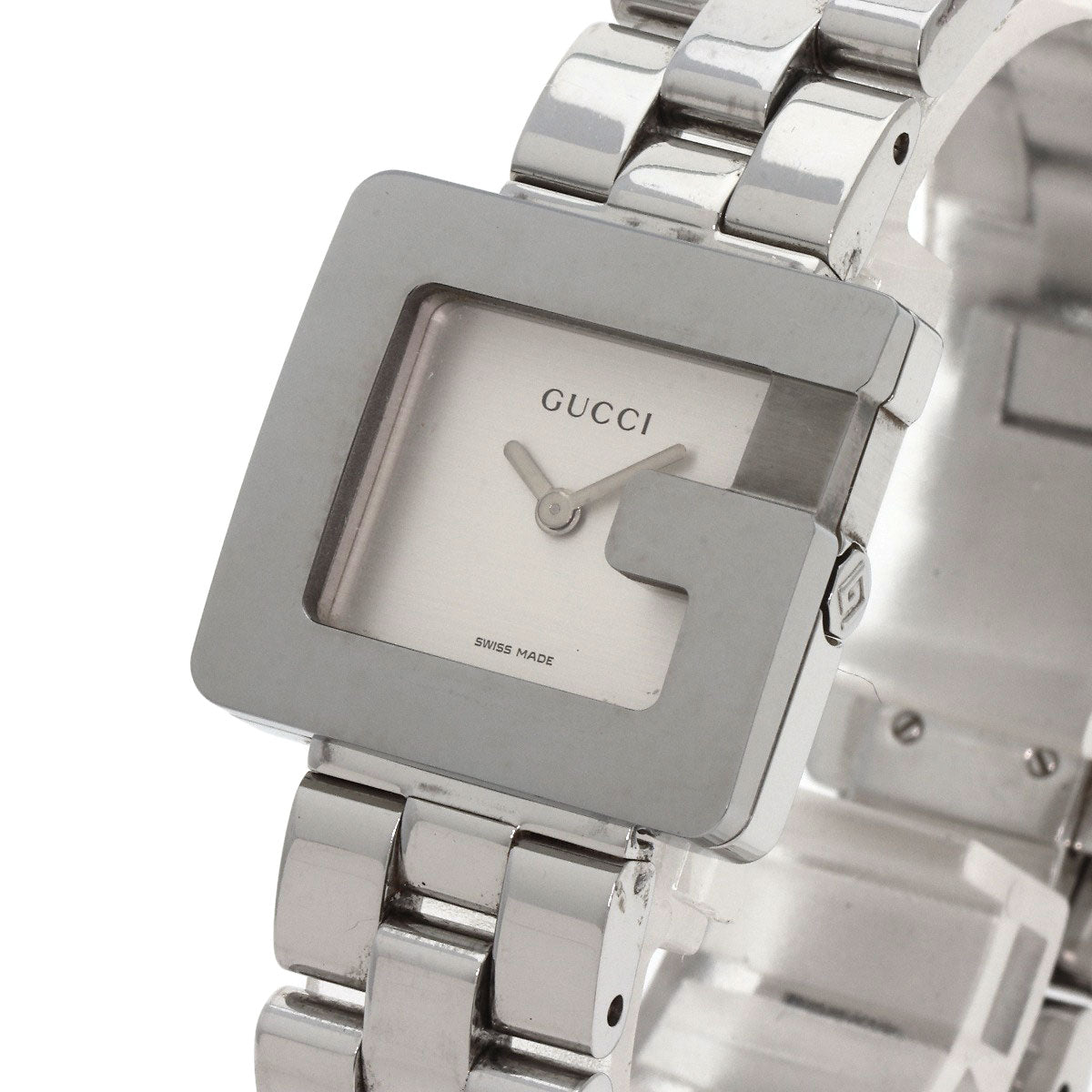 GUCCI Watches Quartz 3600L Stainless Steel , Stainless Steel Silver G Square Silver dial Women Used