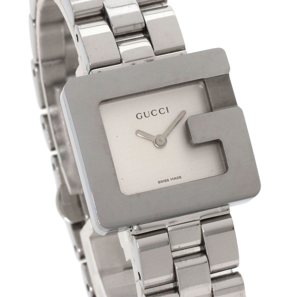 GUCCI Watches Quartz 3600L Stainless Steel , Stainless Steel Silver G Square Silver dial Women Used