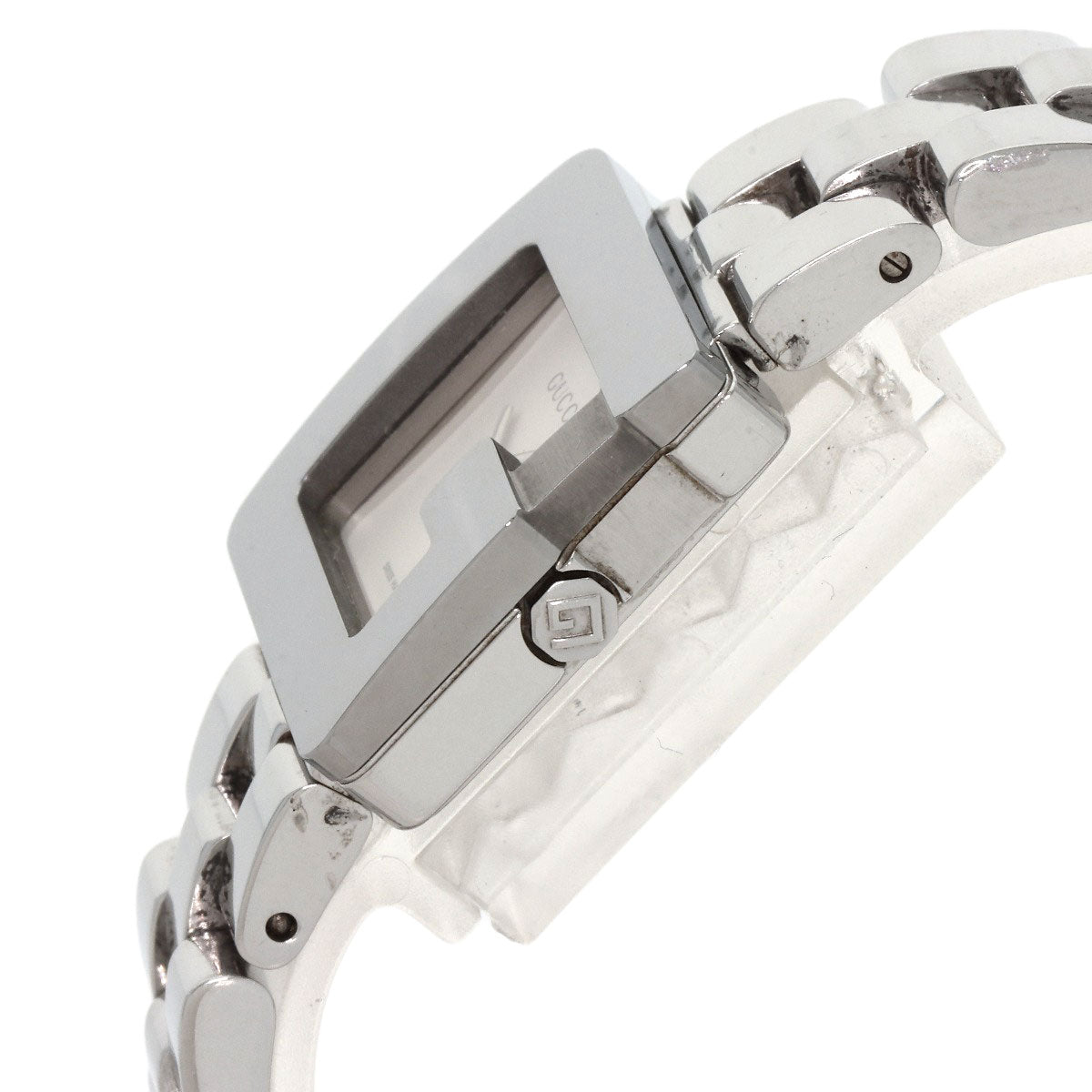 GUCCI Watches Quartz 3600L Stainless Steel , Stainless Steel Silver G Square Silver dial Women Used